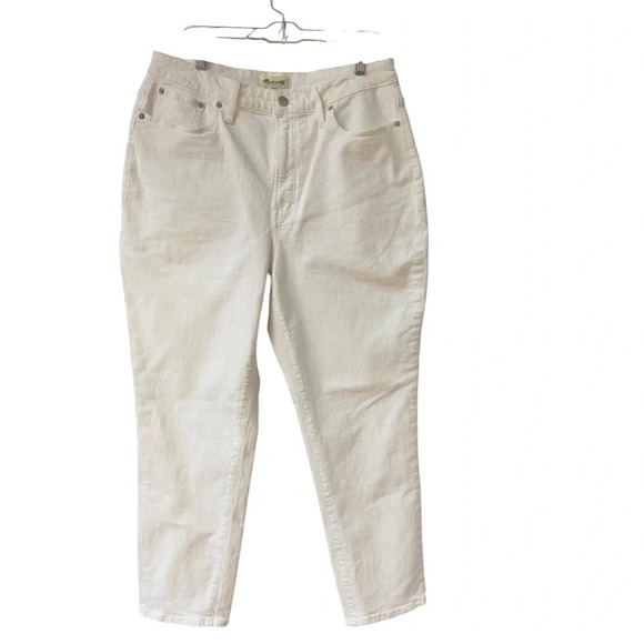 Madewell The Curvy Perfect Vintage Jean High Rise Size 32 White Nautical Preppy - Picture 9 of 10